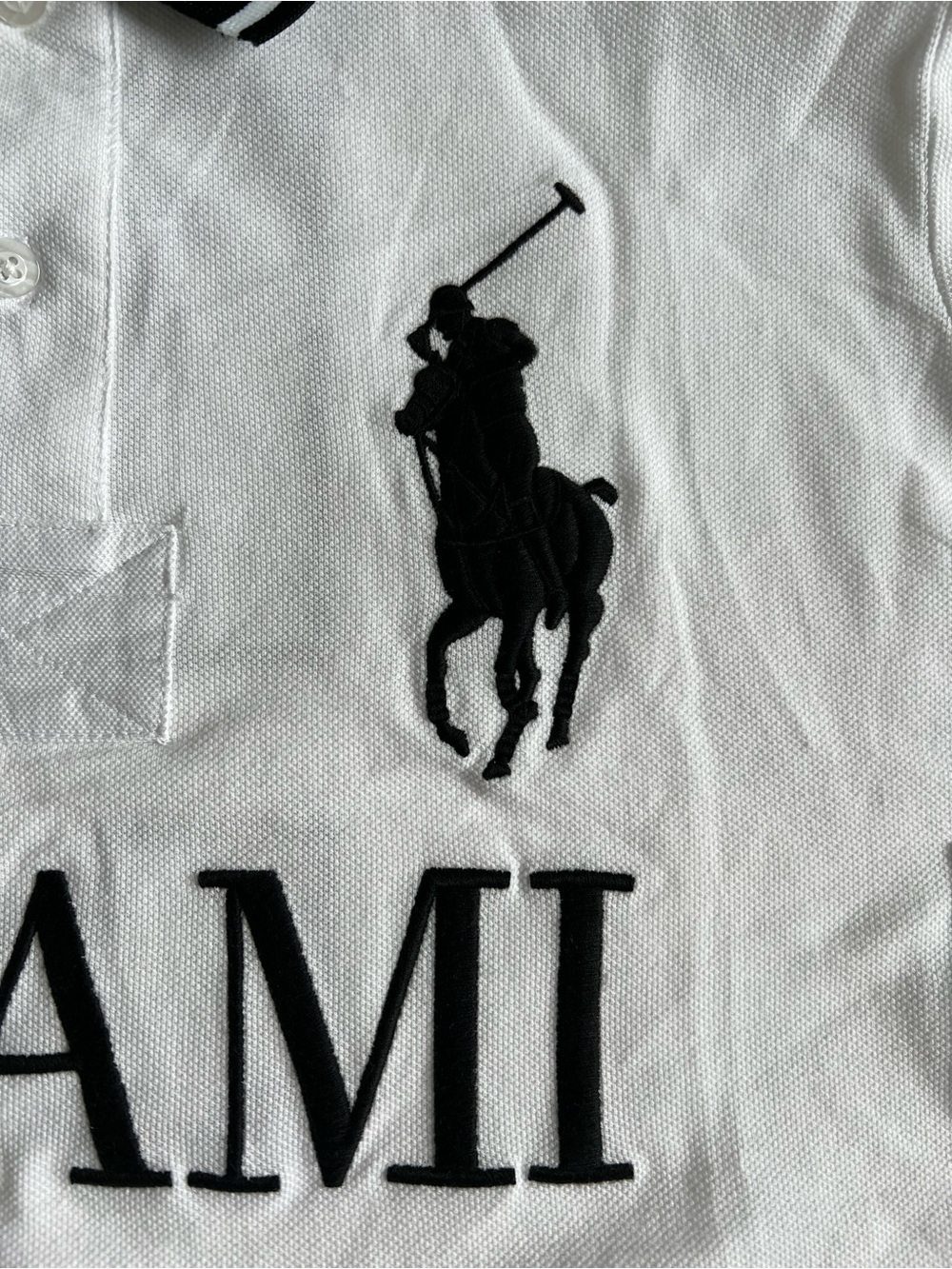 Ralph Lauren White Polo - Miami USA #5 - MEDIUM - Chief Keef Y2K Big Pony - Picture 5 of 9
